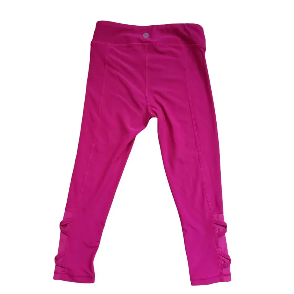90 Degrees Reflex Leggings Girls Small 7 8 Hot Pink Cutouts